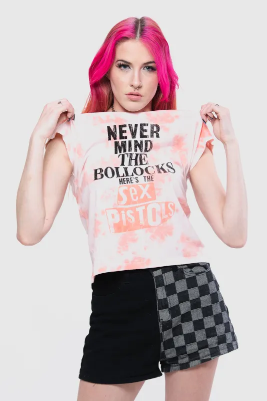 The Sex Pistols Never Mind Dye Wash Crop Top made by Paradiso Clothing
