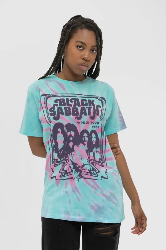 Black Sabbath World Tour 78 Tie Dye T Shirt made by Paradiso Clothing