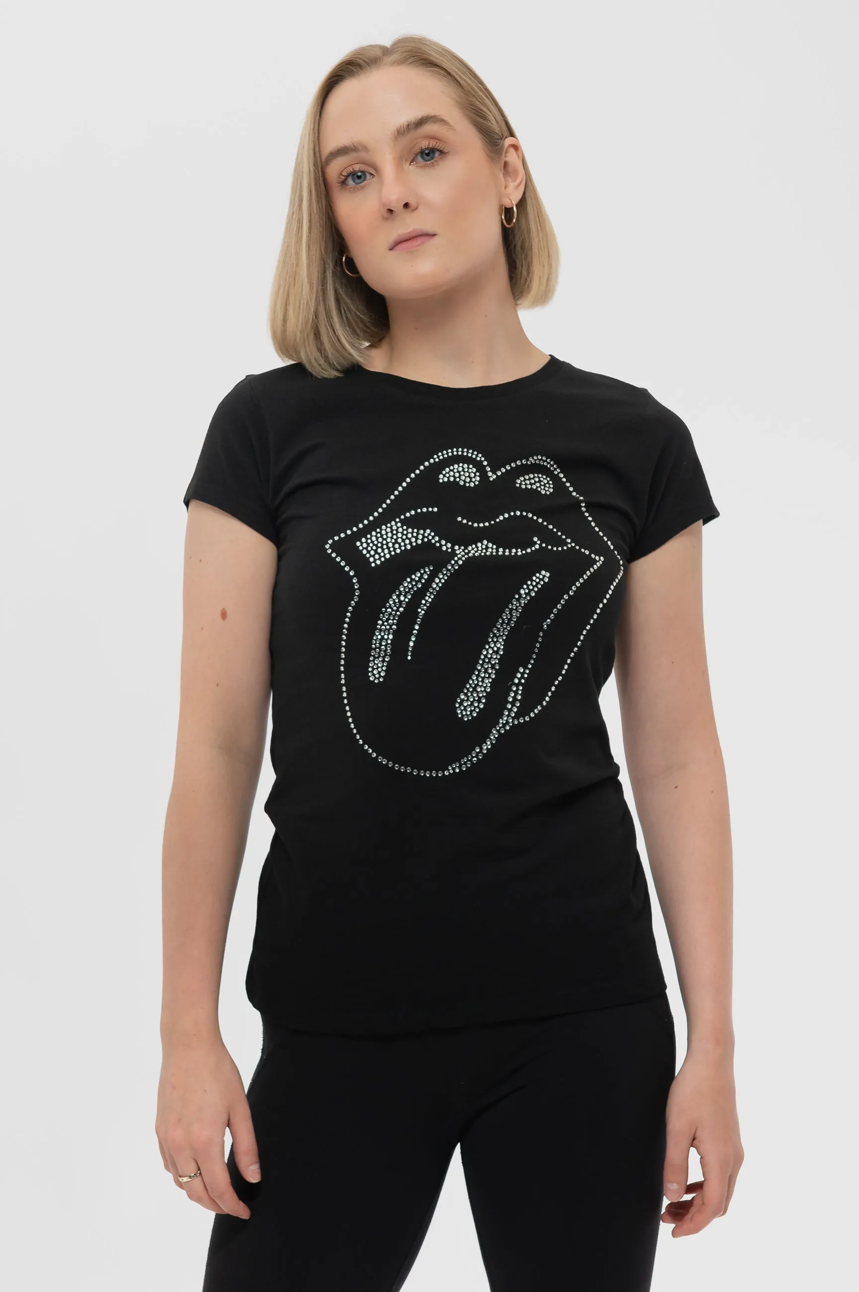 The Rolling Stones Diamante Tongue Skinny T Shirt sold by Paradiso Clothing