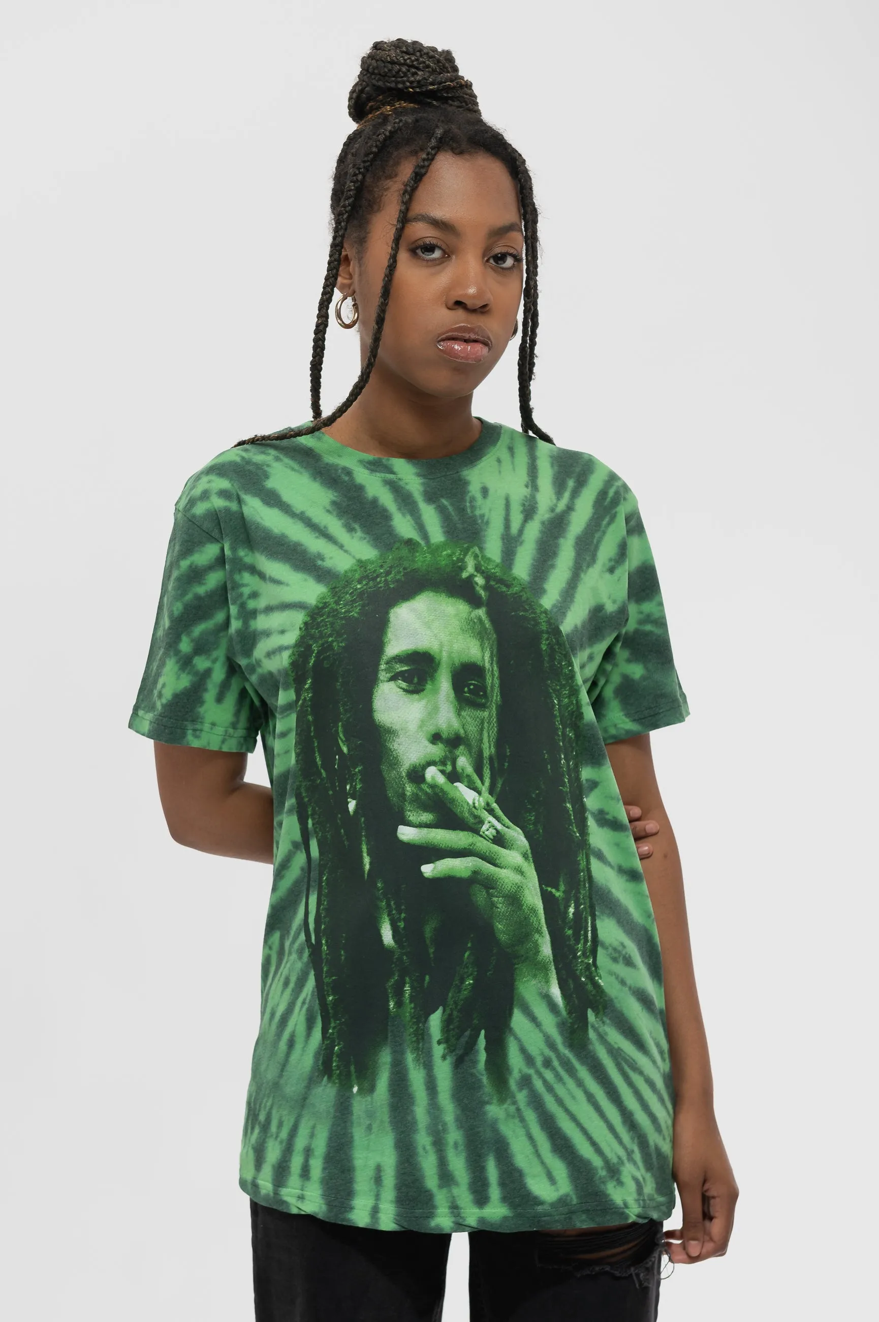 Bob Marley Smoke Portrait Tie Dye T Shirt sold by Paradiso Clothing