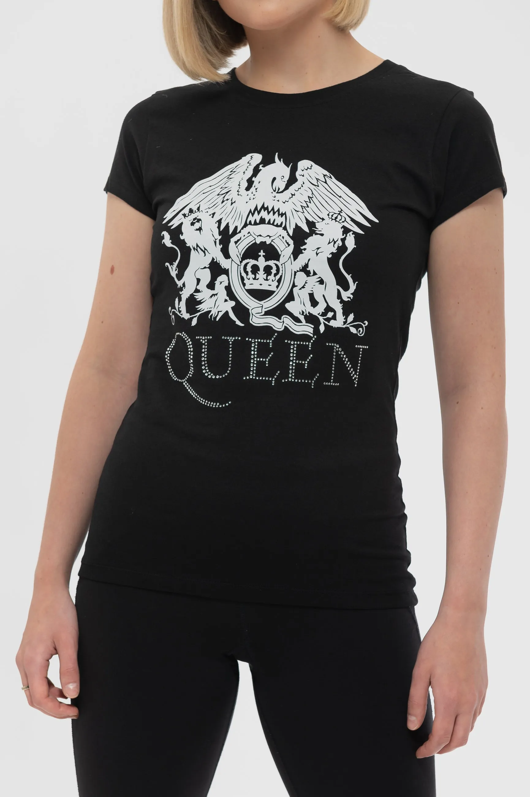 Queen Diamante Crest Skinny T Shirt sold by Paradiso Clothing product image thumbnail 3