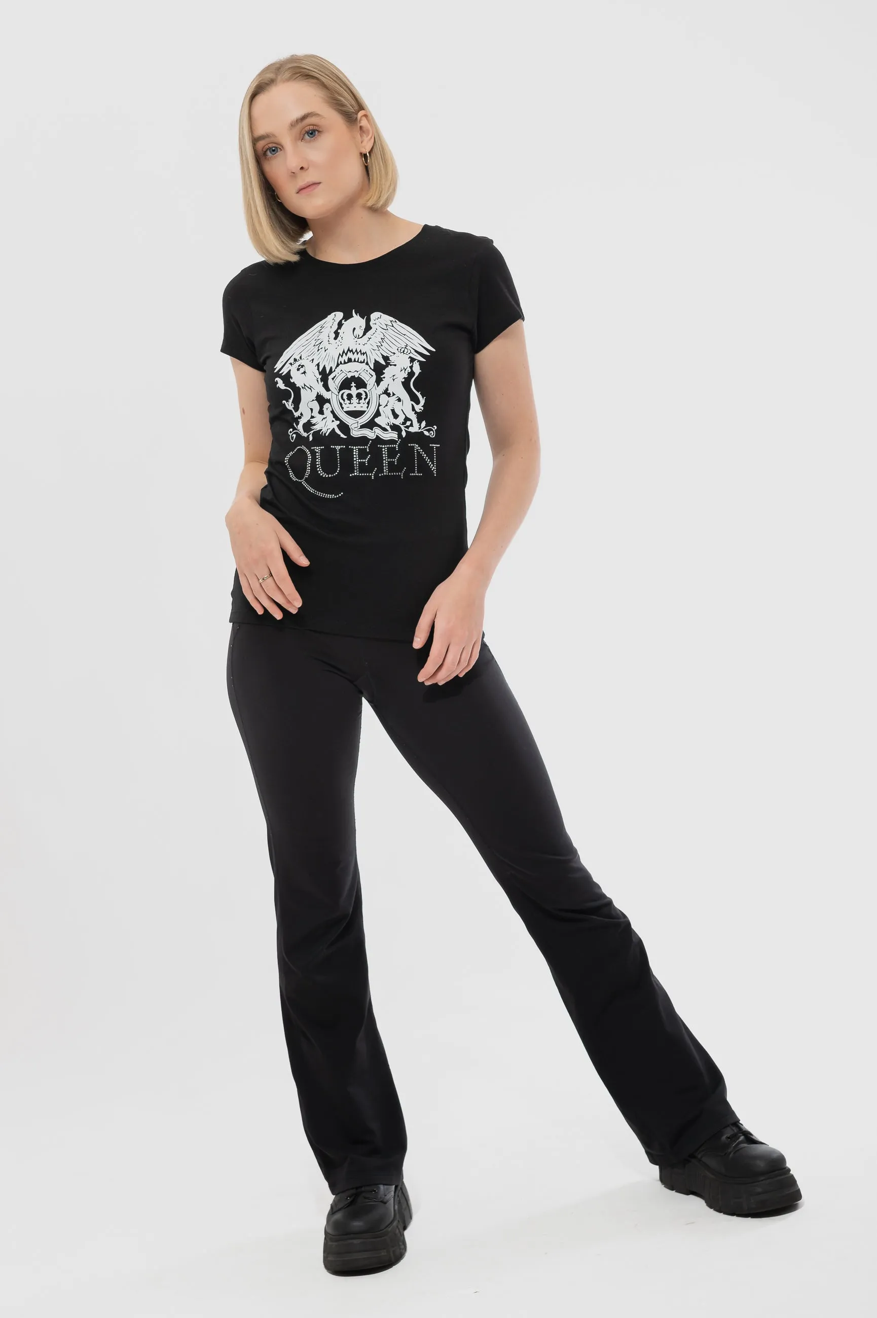 Queen Diamante Crest Skinny T Shirt sold by Paradiso Clothing product image thumbnail 5