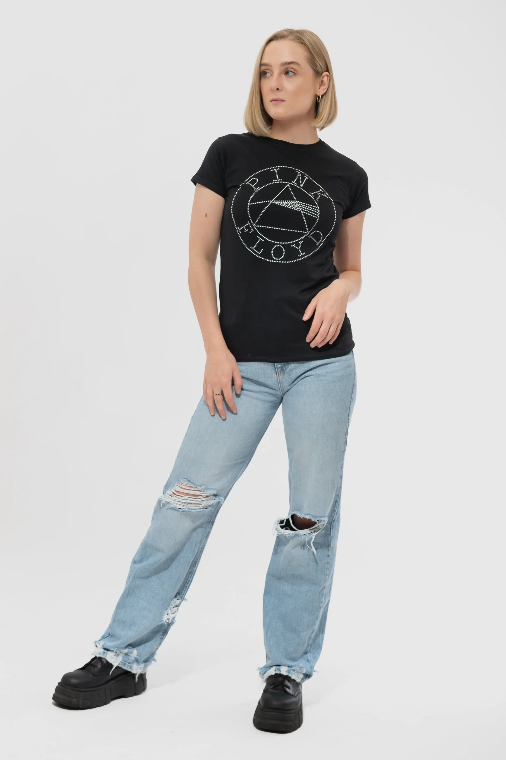 Pink Floyd Dark Side of the Moon Diamante Circle Skinny T Shirt sold by Paradiso Clothing product image thumbnail 5