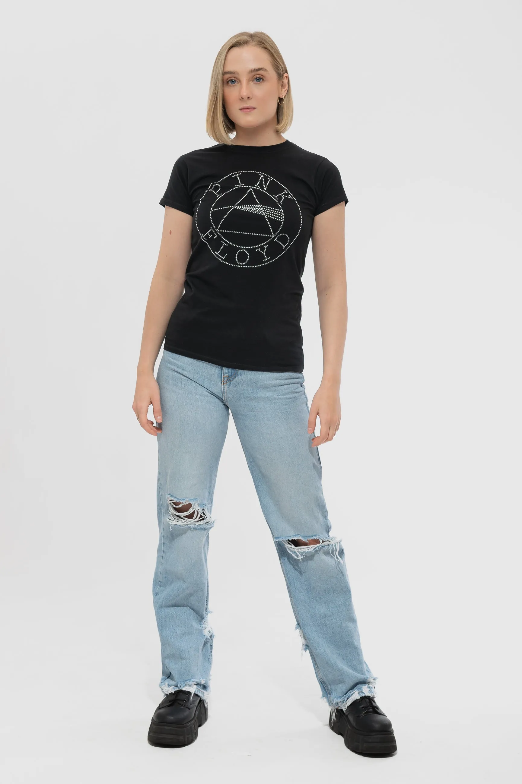 Pink Floyd Dark Side of the Moon Diamante Circle Skinny T Shirt sold by Paradiso Clothing product image thumbnail 2