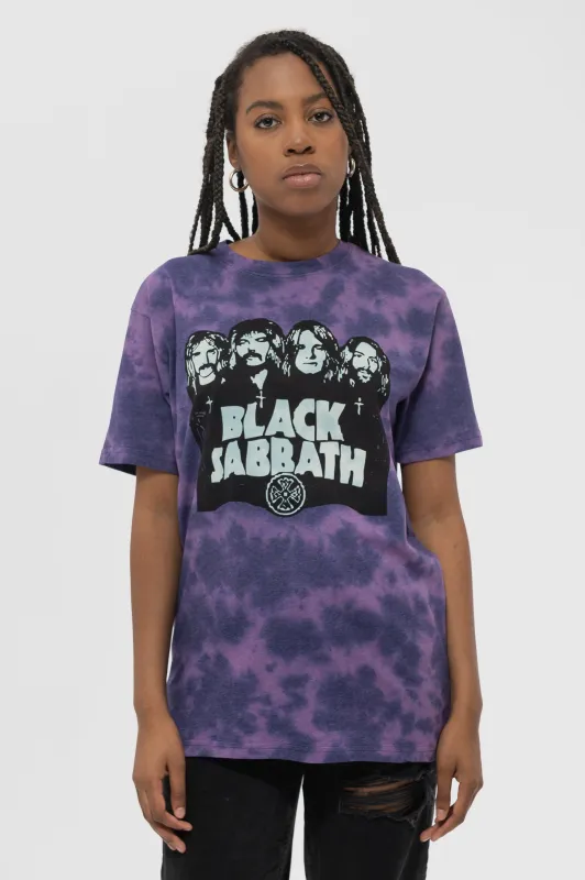 Black Sabbath  Band Logo Dye Wash T Shirt sold by Paradiso Clothing