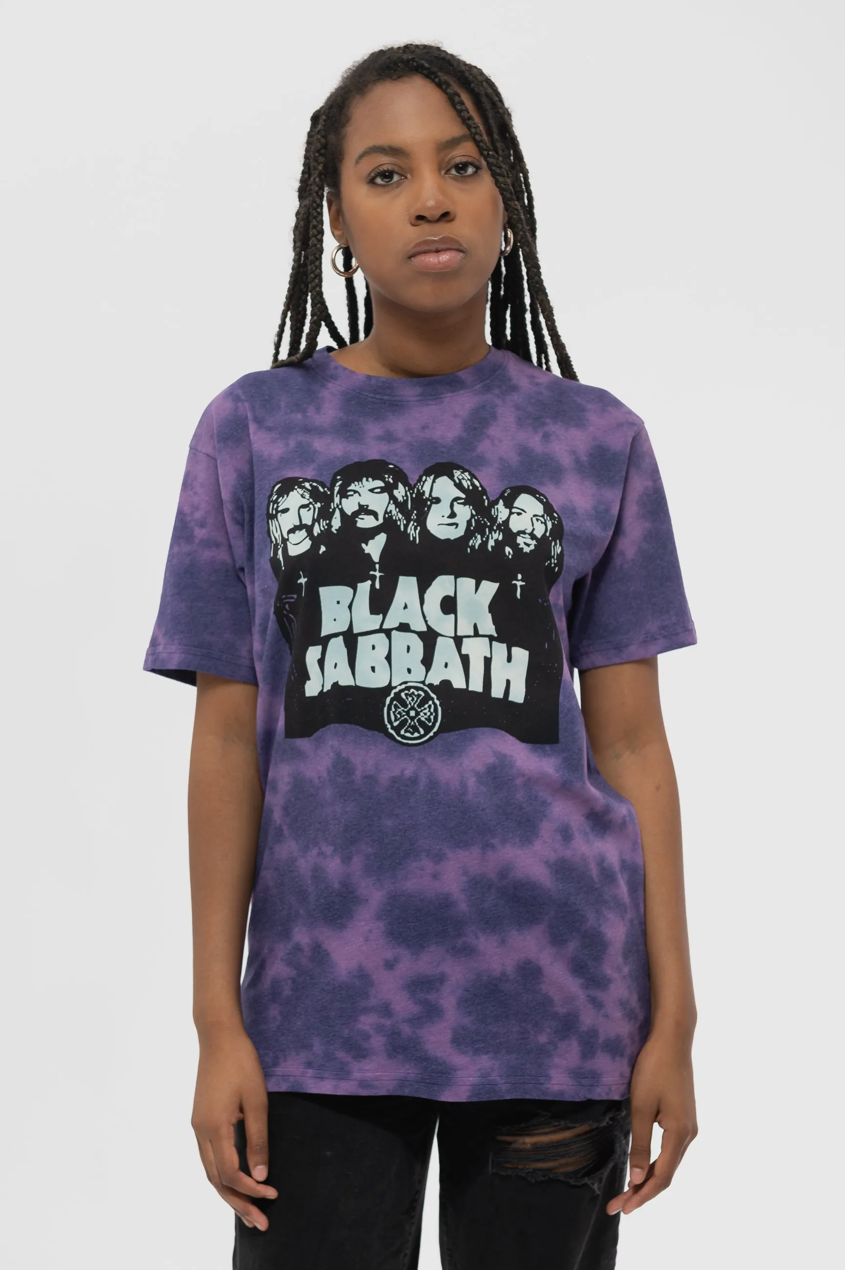 Black Sabbath Band Logo Dye Wash T Shirt sold by Paradiso Clothing