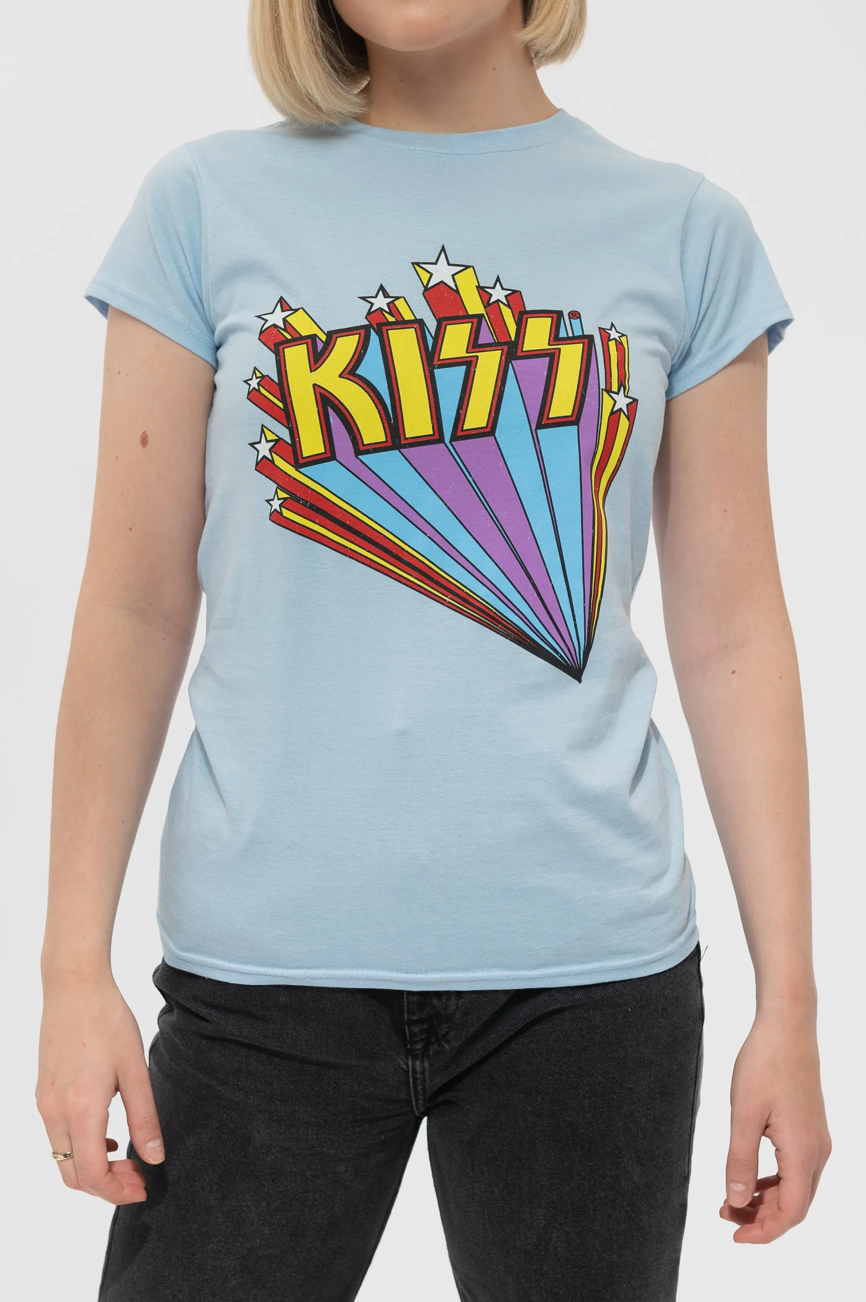 KISS Vintage Stars Logo Skinny T Shirt sold by Paradiso Clothing product image thumbnail 3