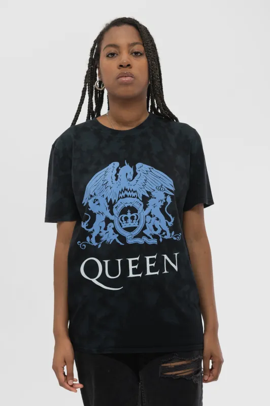 Queen Blue Crest Dip Dye T Shirt sold by Paradiso Clothing