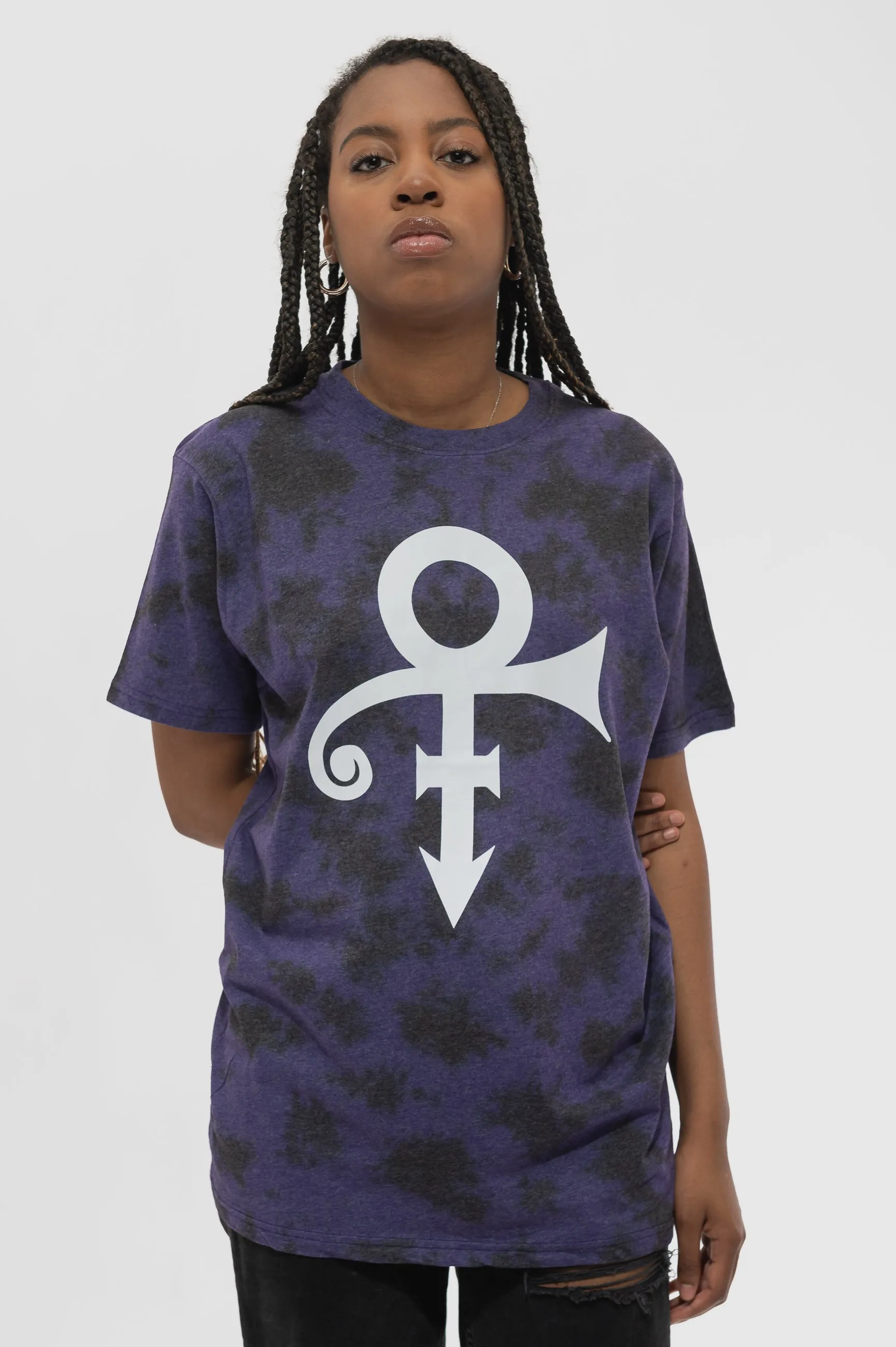 Prince White Symbol Dip Dye T Shirt sold by Paradiso Clothing