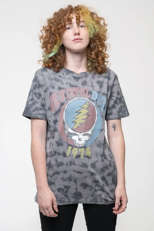 Grateful Dead 1974 Band Logo Dip Dye T Shirt sold by Paradiso Clothing
