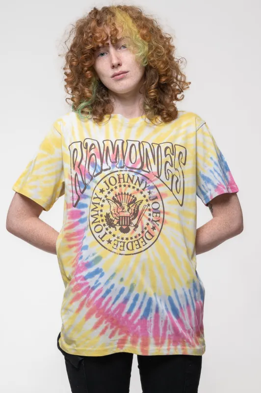 Ramones Crest Psych Dip Dye T Shirt sold by Paradiso Clothing