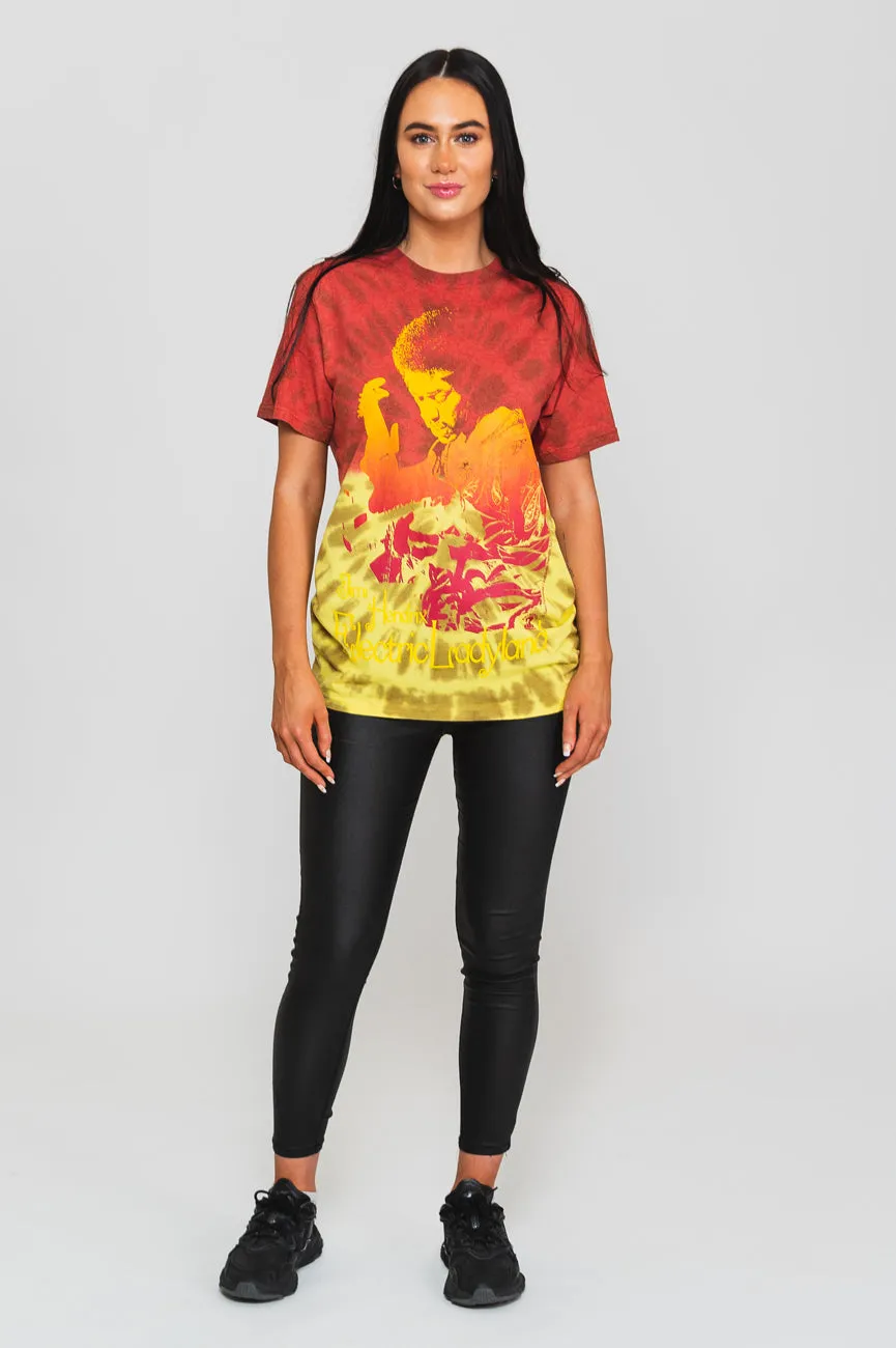Jimi Hendrix Electric Ladyland Dip Dye T Shirt sold by Paradiso Clothing product image thumbnail 2