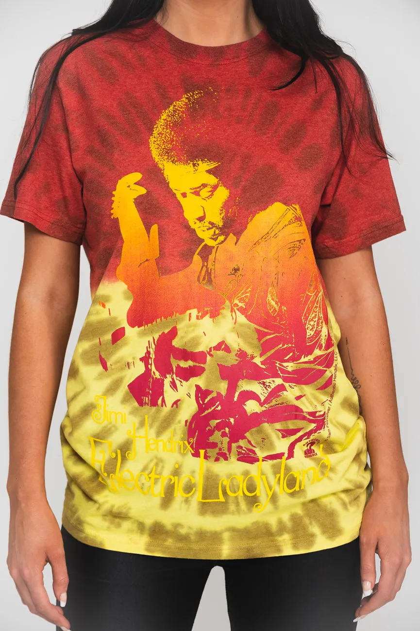 Jimi Hendrix Electric Ladyland Dip Dye T Shirt sold by Paradiso Clothing product image thumbnail 3