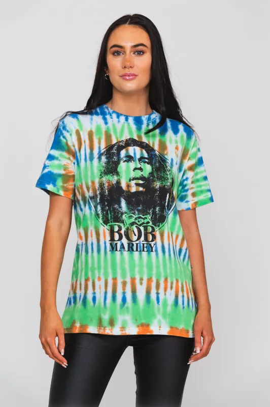 Bob Marley Smoke Gradient Dip Dye T Shirt sold by Paradiso Clothing