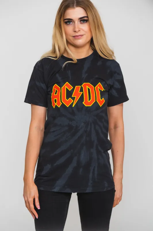 AC/DC Classic Band Logo Dip Dye T Shirt sold by Paradiso Clothing
