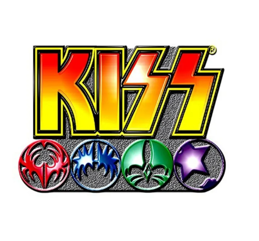 KISS Pin Badge band Logo and Icons new Official metal Lapel sold by Paradiso Clothing