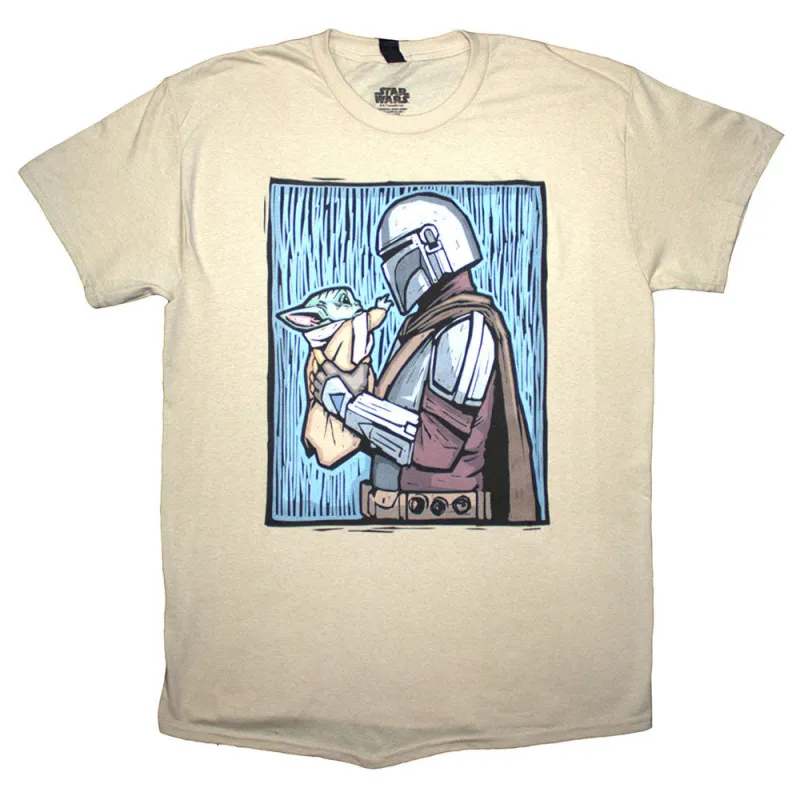 Star Wars The Mandalorian Holding Grogu T Shirt made by Star Wars