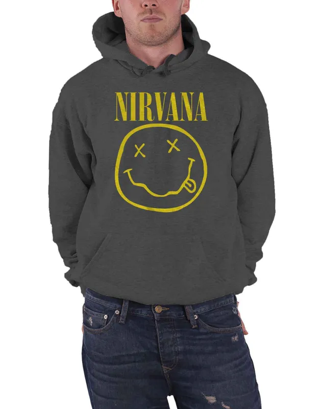 Nirvana Yellow Grunge Smile Hoodie sold by Paradiso Clothing