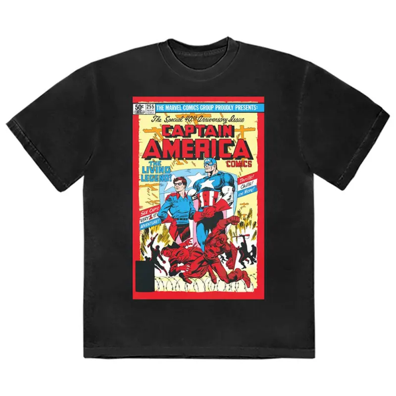 Captain America Living Legend Comic Cover Marvel T Shirt sold by Paradiso Clothing