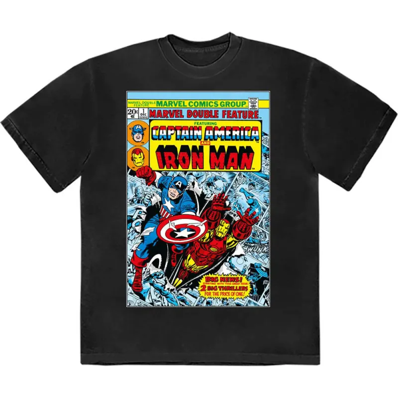Captain America And Iron Man Comic Cover Marvel T Shirt sold by Paradiso Clothing