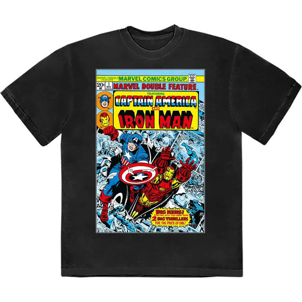 Captain America And Iron Man Comic Cover Marvel T Shirt sold by Paradiso Clothing