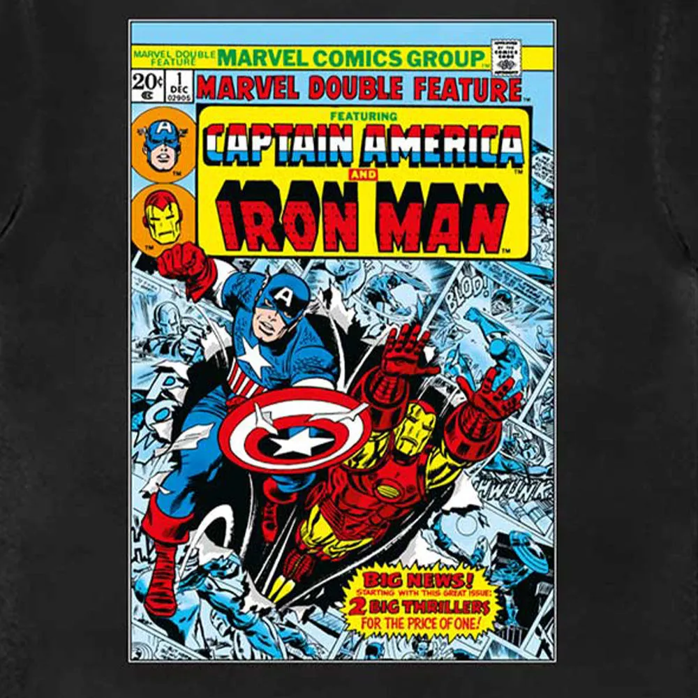 Captain America And Iron Man Comic Cover Marvel T Shirt sold by Paradiso Clothing product image thumbnail 2