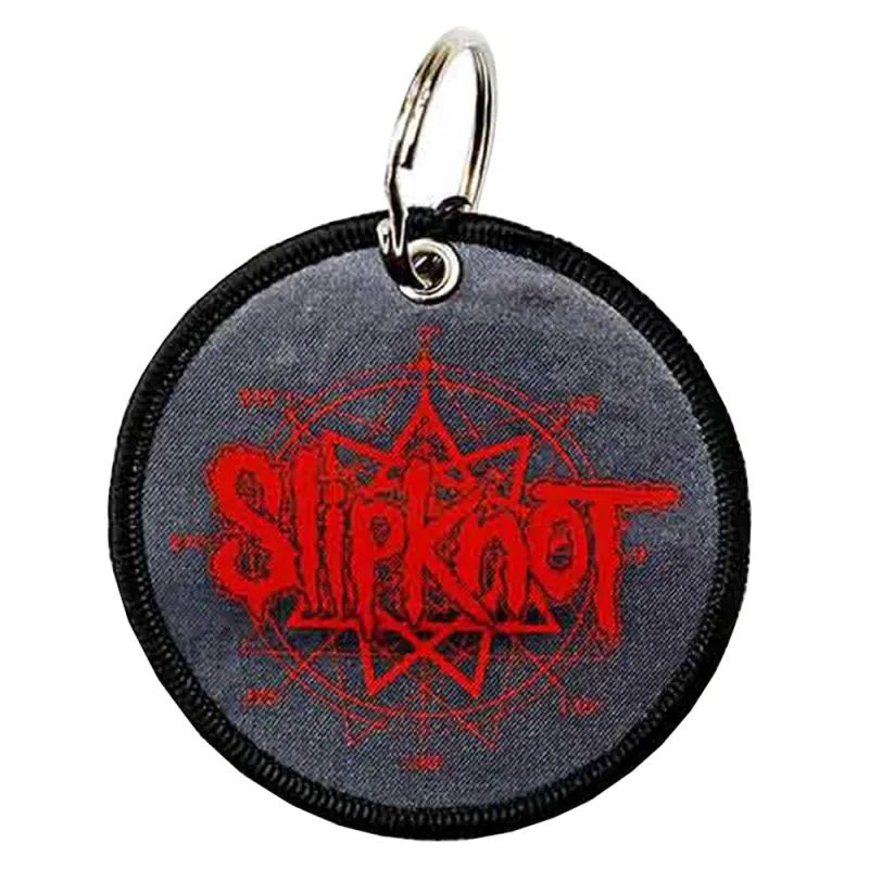 Slipknot Band Logo And Nonagram Double Side Patch Keyring sold by Paradiso Clothing