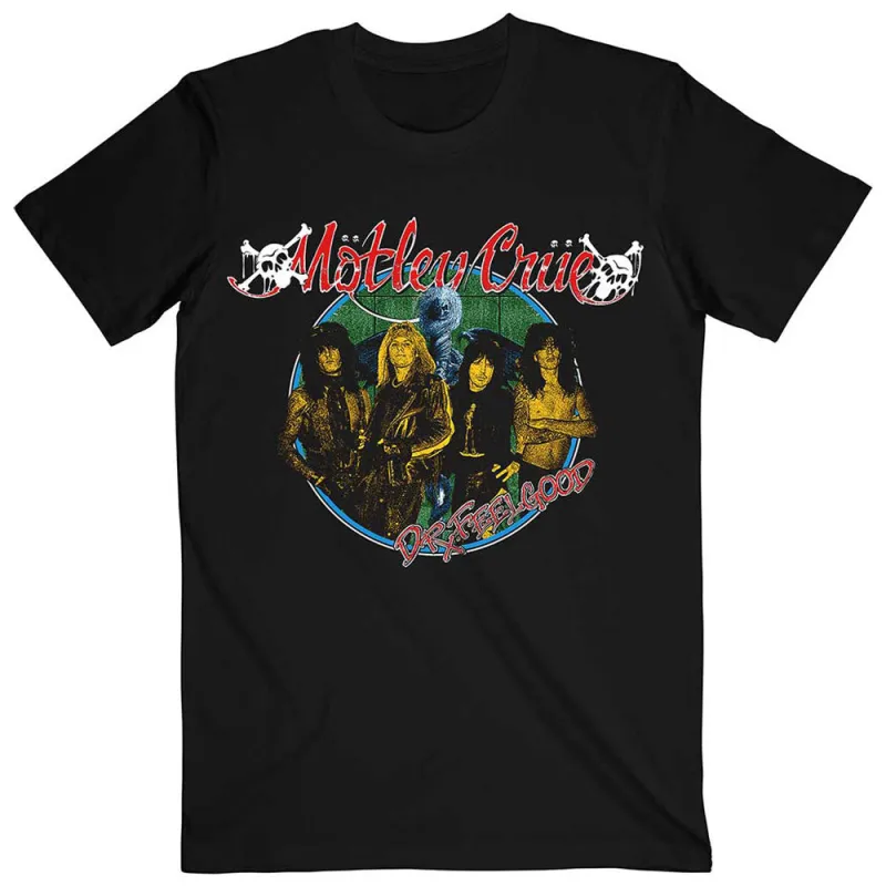 Motley Crue Dr Feelgood Circle Photo T Shirt made by Motley crue