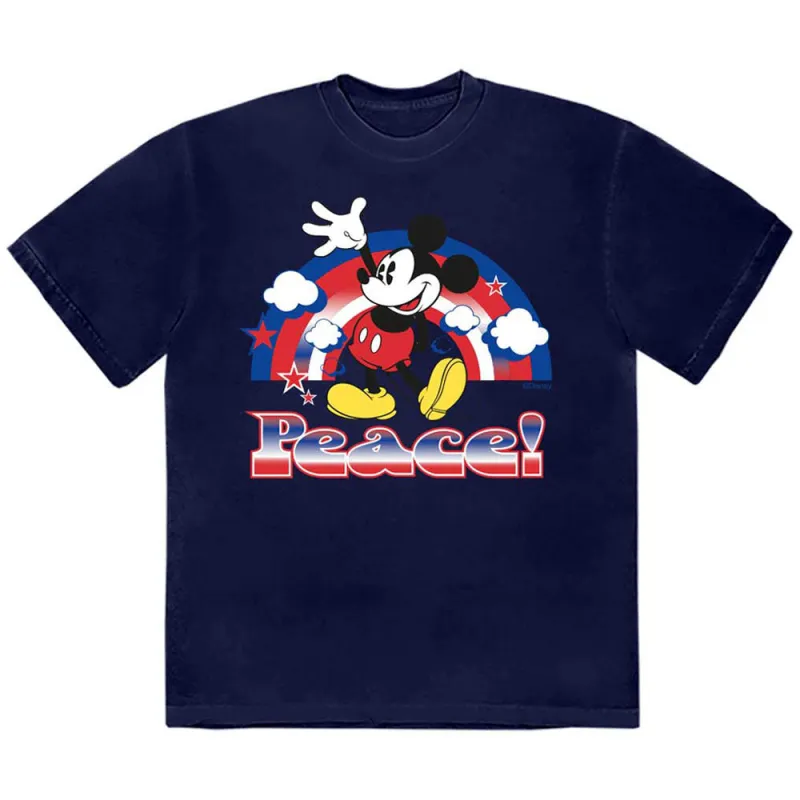 Mickey Mouse Peace Rainbow Logo T Shirt made by Paradiso Clothing