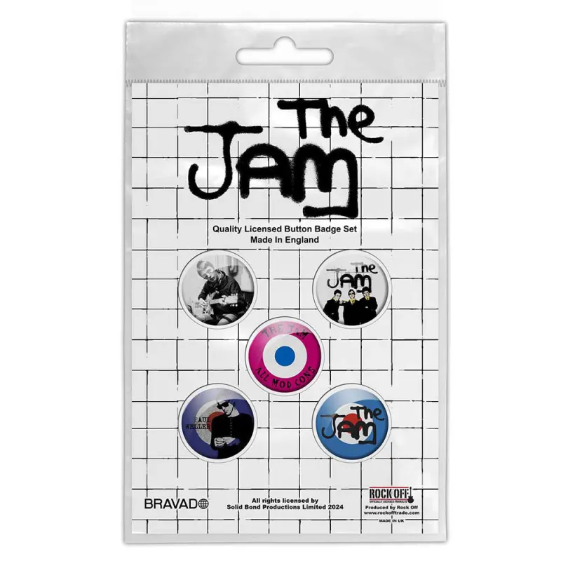 The Jam All Mod Cons Button Badge Pack sold by Paradiso Clothing