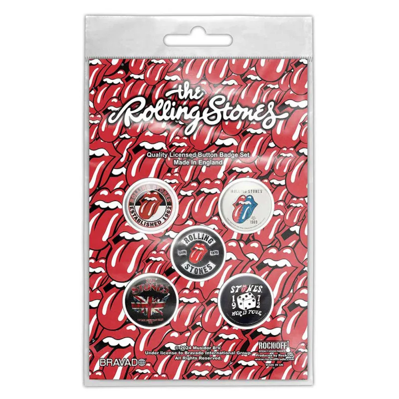 The Rolling Stones Tour Collection Button Badge Pack made by the Rolling Stones