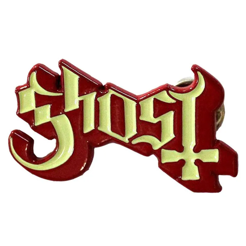 Ghost Band Logo Red Shadow Pin Badge sold by Paradiso Clothing
