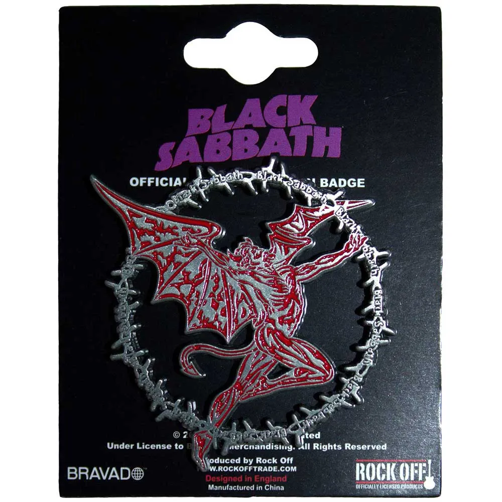 Black Sabbath Daemon Ring Logo Pin Badge sold by Paradiso Clothing product image thumbnail 2