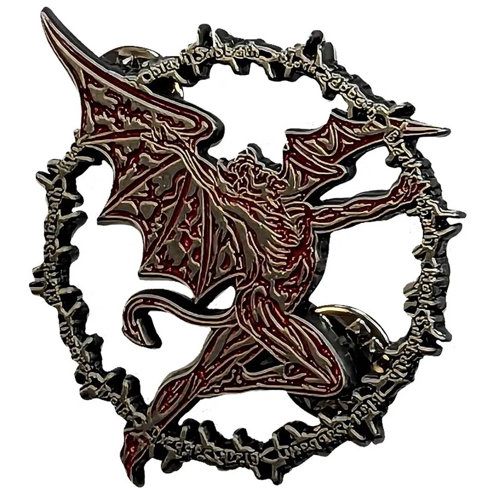 Black Sabbath Daemon Ring Logo Pin Badge sold by Paradiso Clothing