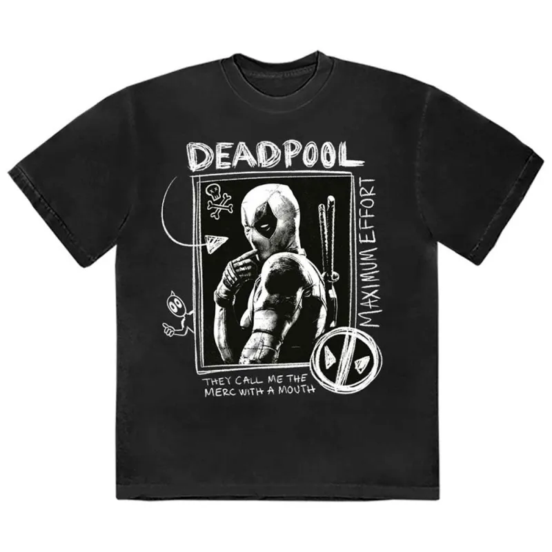 Deadpool Merc With A Mouth Max Effort T Shirt sold by Paradiso Clothing
