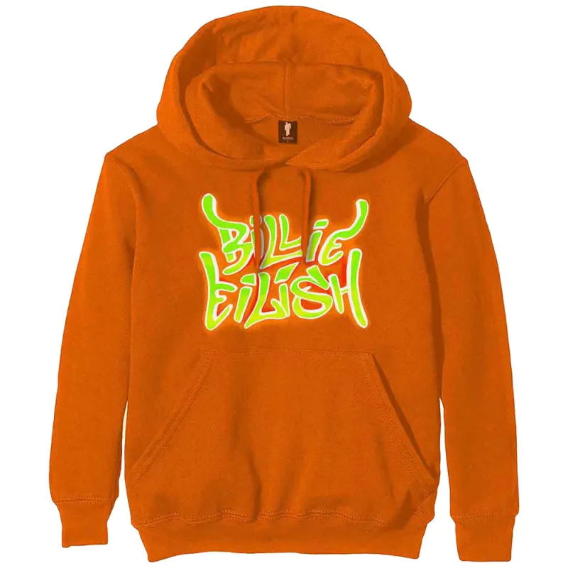 Billie Eilish Airbrush Flames Blohsh Pullover Hoodie made by Paradiso Clothing