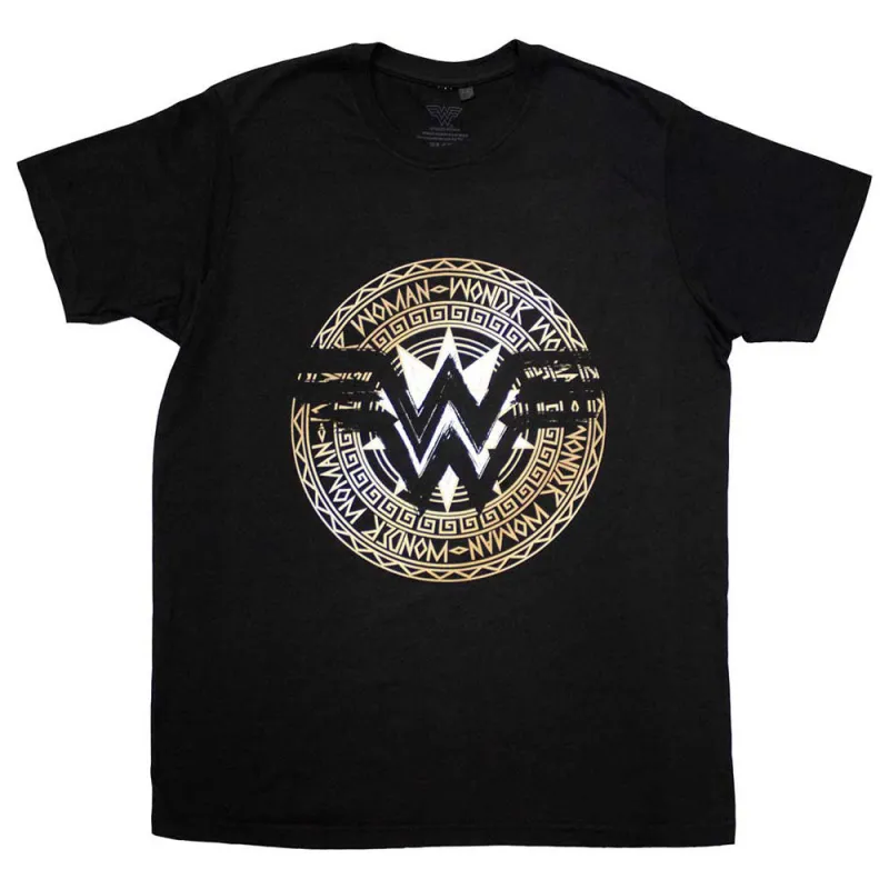 Wonder Woman Gold Circle Logo T Shirt made by Paradiso Clothing