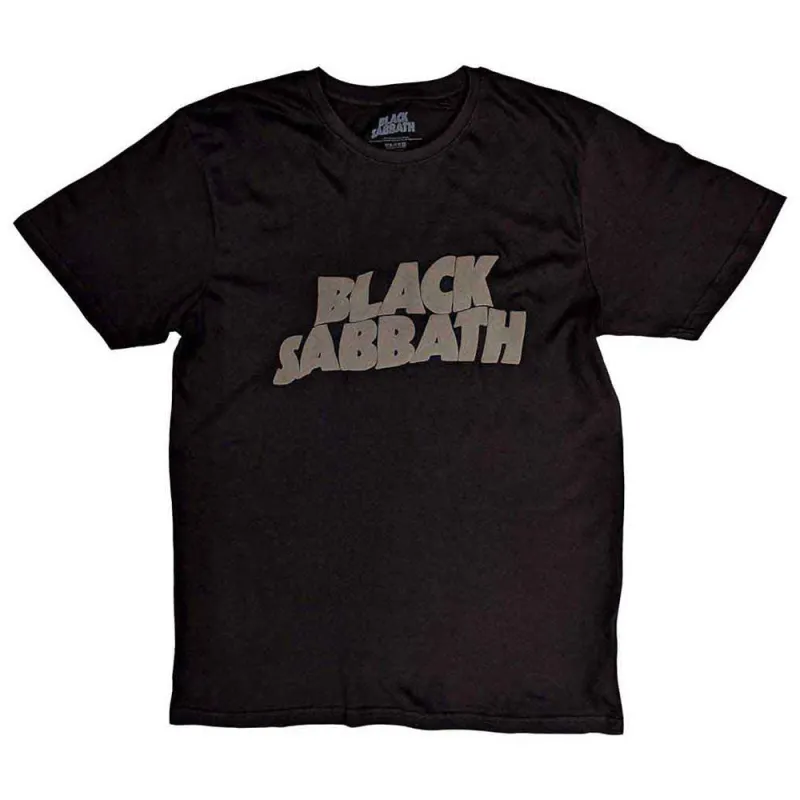 Black Sabbath Wavy Hi-Build Logo T Shirt sold by Paradiso Clothing