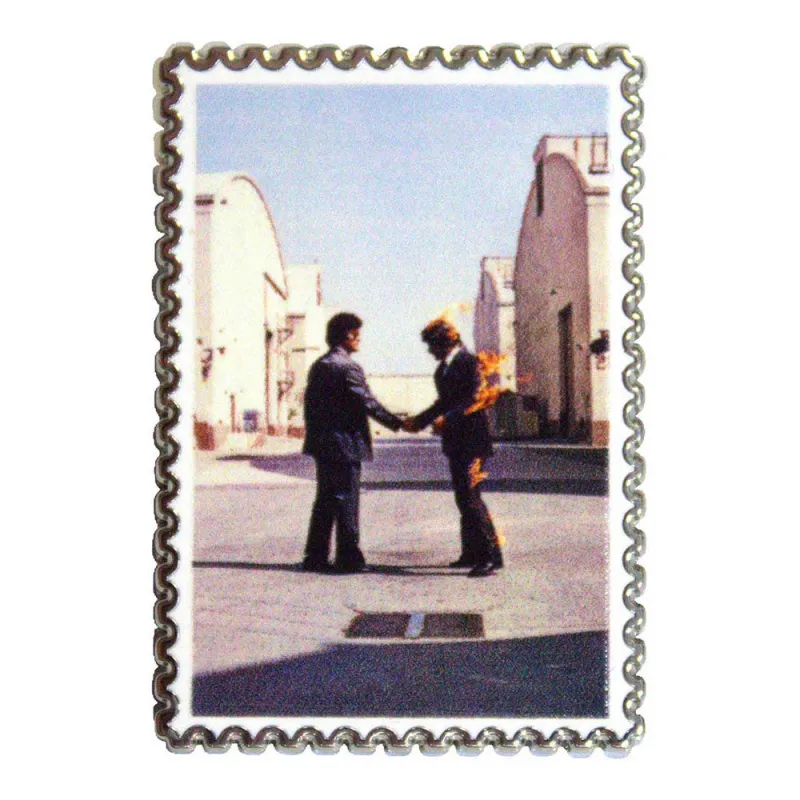 Pink Floyd Wish You Were Here Stamp Pin Badge sold by Paradiso Clothing