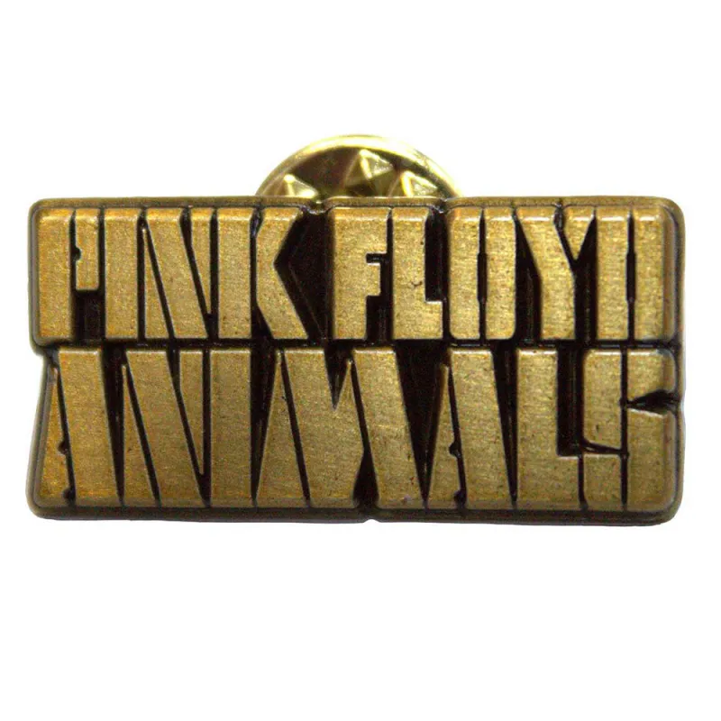 Pink Floyd Animals Gold Text Logo Pin Badge sold by Paradiso Clothing