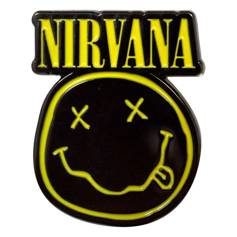 Nirvana Grunge Face Cut-Out Pin Badge sold by Paradiso Clothing