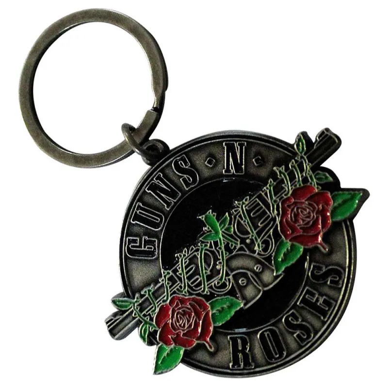 Guns N' Roses Silver Circle Band Logo Keychain made by Paradiso Clothing