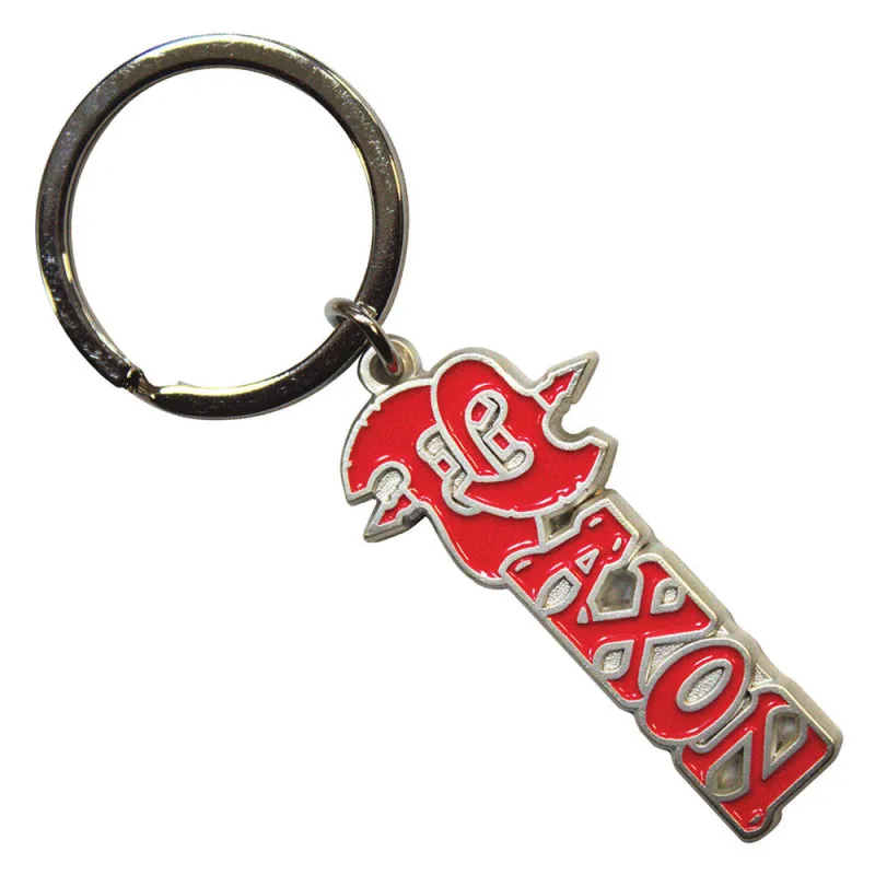 Saxon Red Band Logo Keyring Keychain sold by Paradiso Clothing