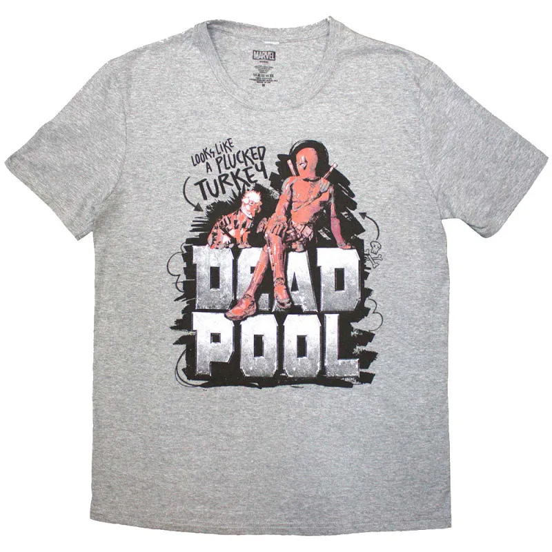 Deadpool Plucked Turkey Logo T Shirt made by Marvel