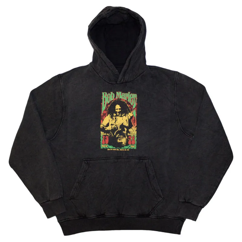 Bob Marley 1978 Pullover Stone Wash Hoodie made by Paradiso Clothing