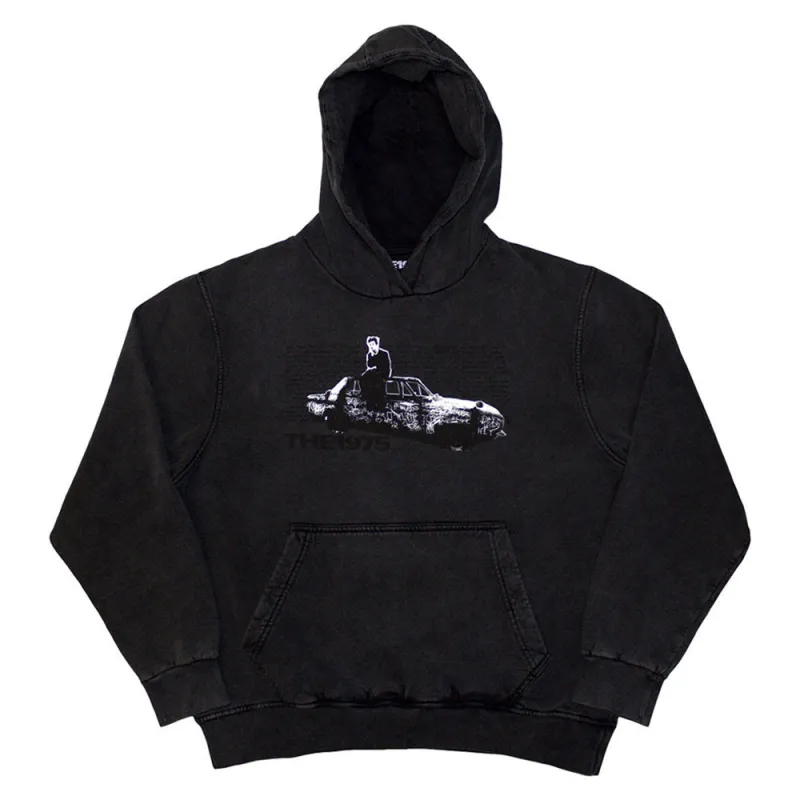 The 1975 Car Photo Pullover Stone Wash Hoodie made by Paradiso Clothing