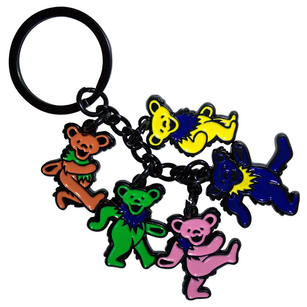 Grateful Dead Dancing Bears Charms Keyring Keychain sold by Paradiso Clothing