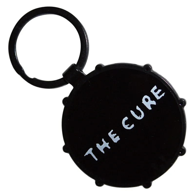 The Cure Band Logo Drum Double Sided Keyring Keychain sold by Paradiso Clothing