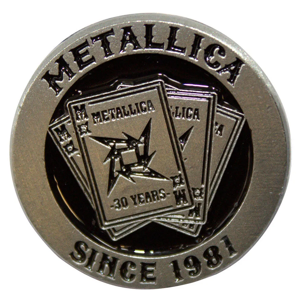 Metallica 30th Anniversary Playing Card Pin Badge sold by Paradiso Clothing
