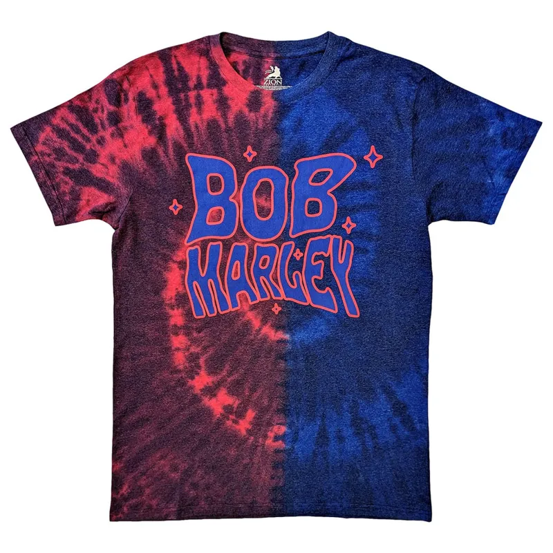 Bob Marley Trippy Text Tie Dye T Shirt sold by Paradiso Clothing